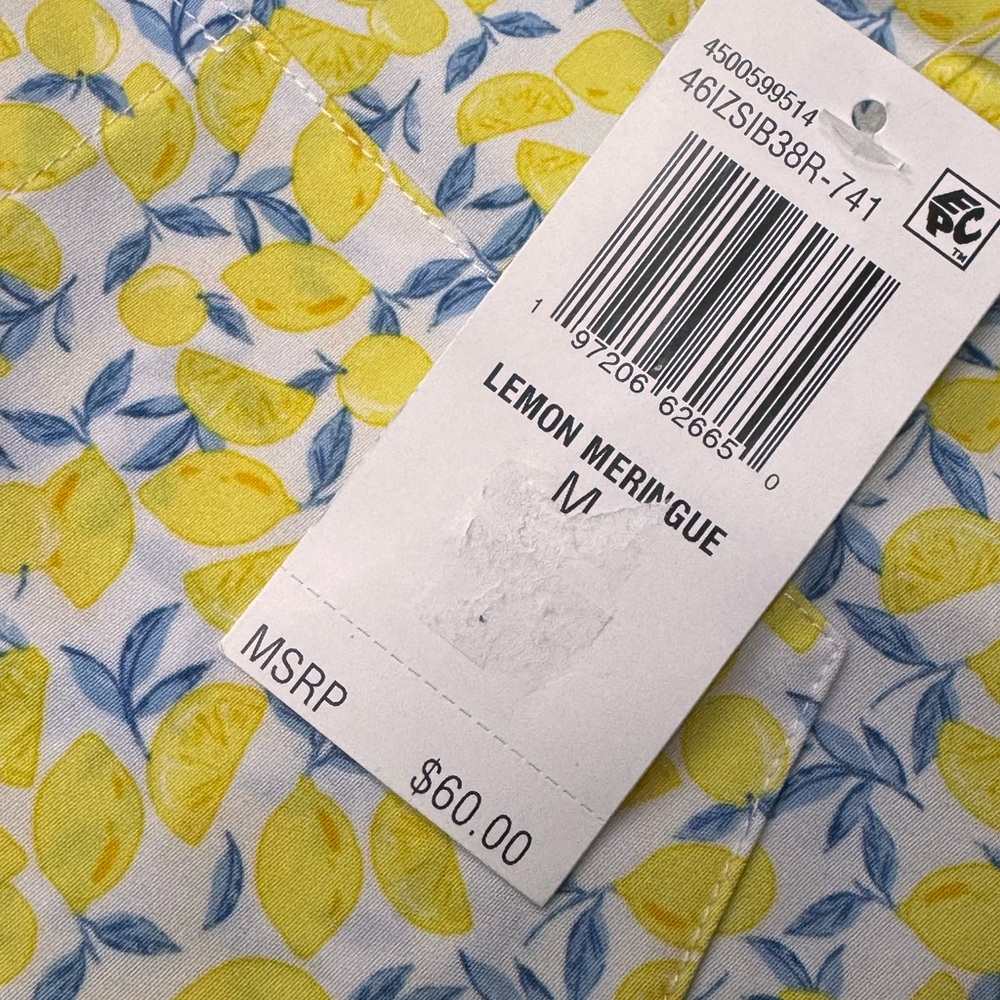Izod Breeze Men’s S/S Button Down Lemon Print Shirt 4 Way Stretch Cooling - Picture 10 of 10